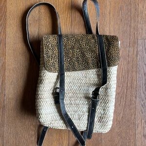 Woven Straw beach backpack